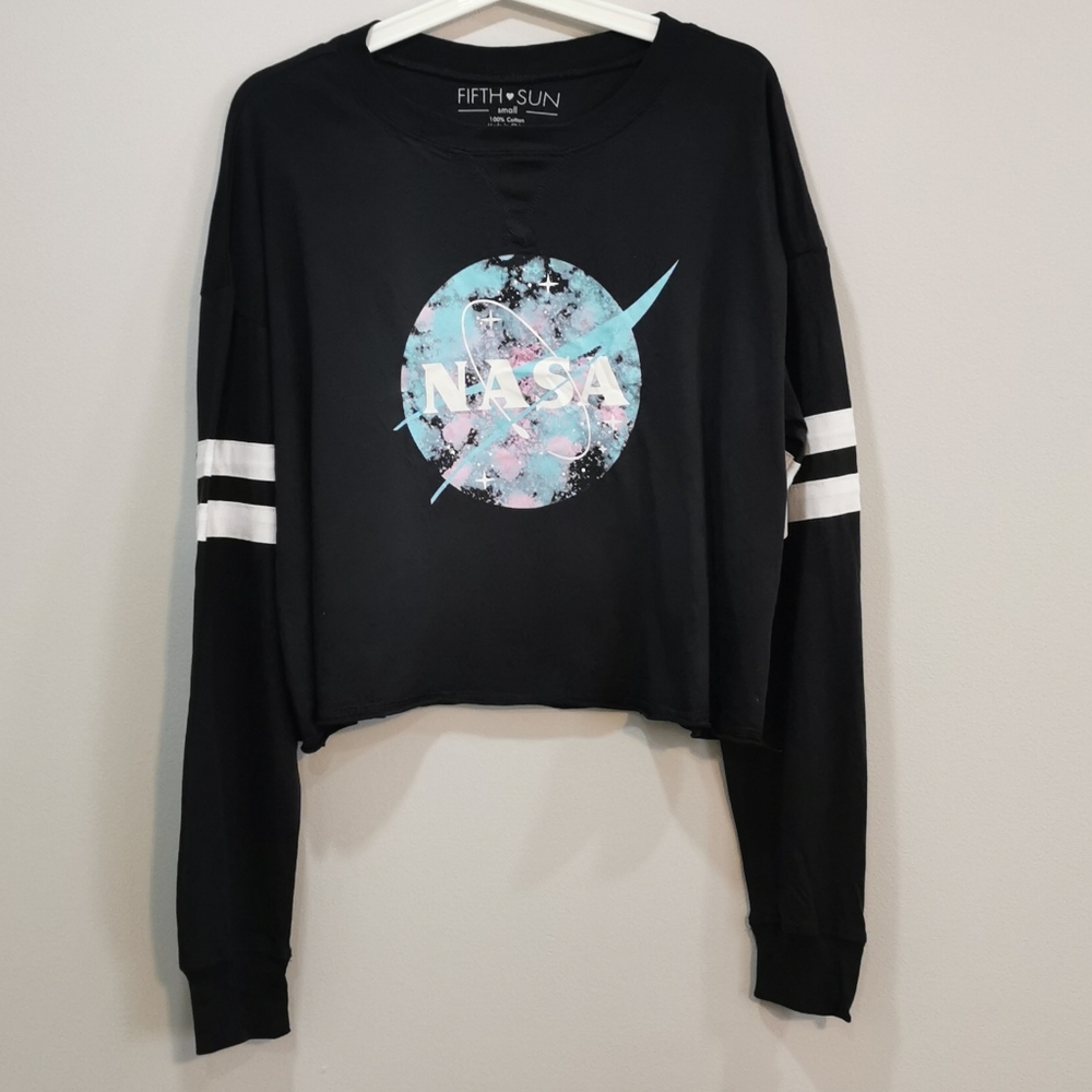 Fifth Sun NASA Longsleeve Cropped Tee